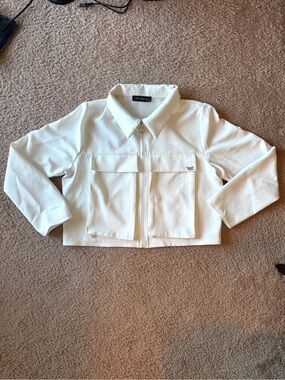 Jas Collection Australia Cotton White Cool Long Sleeve with Front Zipper